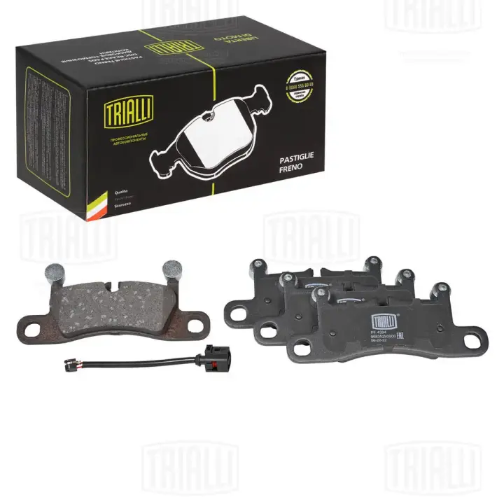 Колодки гальмівні VW Touareg II (10-)/Porsche Cayenne II (10-) задній диск (з датч.) (PF 4394) Trialli PF4394 (фото 1)