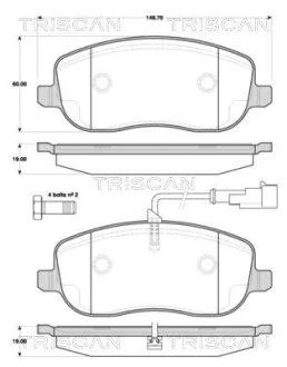 Колодки тормозные передние TRISCAN 811015045