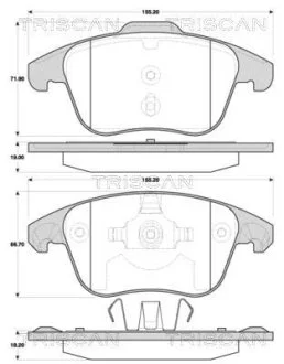 Колодки тормозные передние TRISCAN 811038006