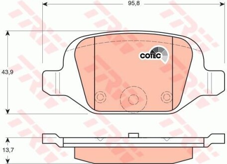 Тормозные колодки дисковые FIAT Panda/Punto TRW GDB1384