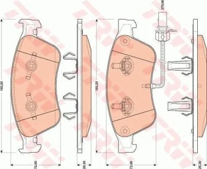Комплект гальмівних колодок TRW GDB1811