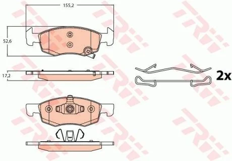Тормозные колодки дисковые OPEL Corsa E "F "14>> TRW GDB2099