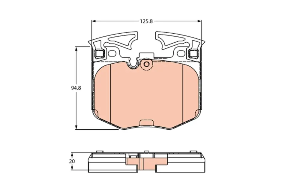 Тормозные колодки дискові BMW 3(G20)/5(G30)/7(G11)/X5(G05) "F "14>> TRW GDB2260 (фото 1)