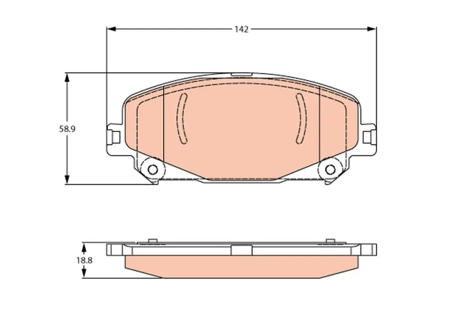 Гальмівні колодки дискові MITSUBISHI/RENAULT ASX/Captur/Megane/Talisman \'\'F \'\'17>> TRW ="GDB2268" (фото 1)