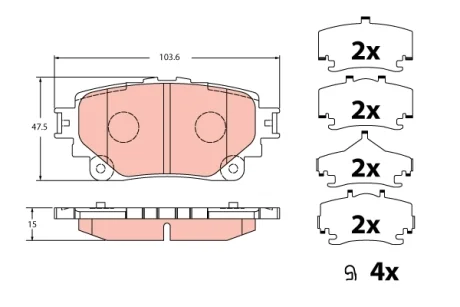 Тормозные колодки дисковые TOYOTA RAV4 \'\'R\'\'18>> TRW GDB2343