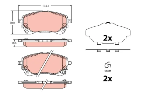 Тормозные колодки дисковые TOYOTA Corolla/Yaris Cross "F "19>> TRW GDB2349