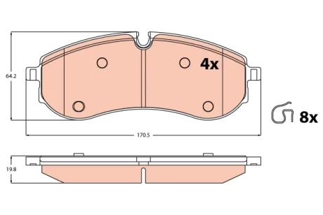 Тормозные колодки дисковые MAN/VW TGE/Crafter "R "16>> TRW GDB2382