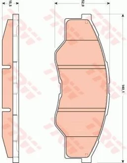 A_Тормозные колодки дисковые TOYOTA Hilux pikap 2,5 "F "07>> TRW GDB3500