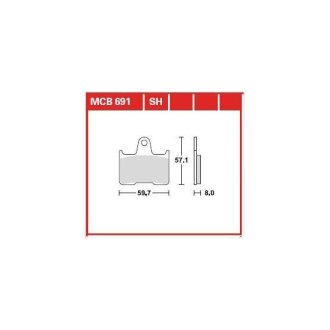 Гальмівна колодка (диск) TRW MCB691SH