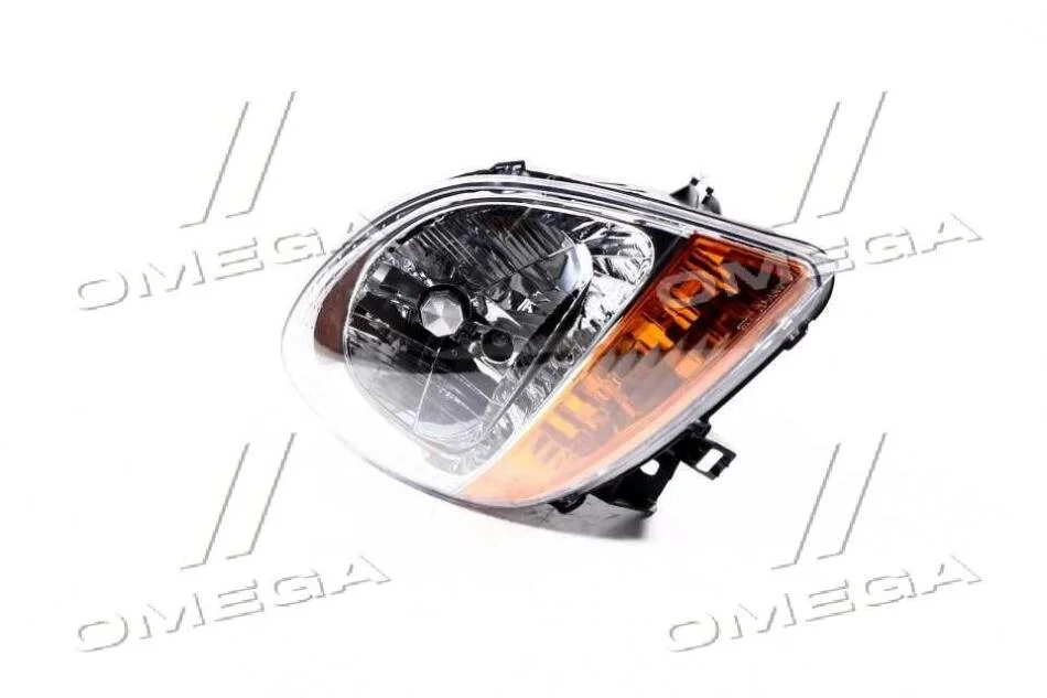 Фара права Renault Kangoo, Nissan Kubistar (03-) H4 хром/жовт. (20-A361-A5-2B) TYC 20A361A52B (фото 1)