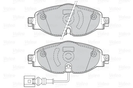 Гальмівні колодки дискові VAG A3/Q2/TT/Octavia/Golf/Passat/Tiguan "1,0-2,0 "F "12>> Valeo 302145