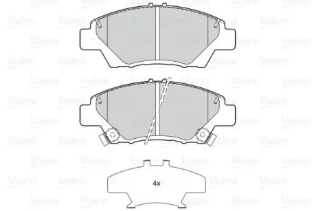 Гальмівні колодки дискові HONDA CR-Z/Jazz/Insight "1,2-1,5 "F "08>> Valeo 302158