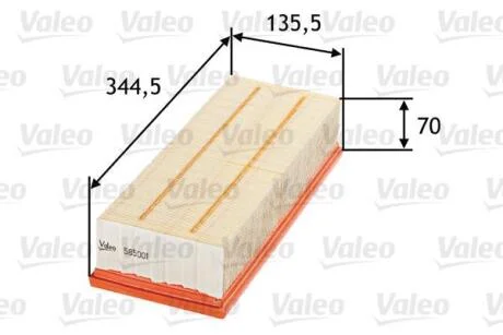 Фільтр повітряний AUDI/SEAT/SKODA/VW A3/Altea/Octavia/Beetle "1,4-2,0 "03>> Valeo ="585001"