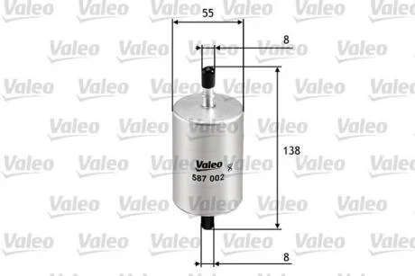 Фільтр паливний DACIA/LEXUS/NISSAN/OPEL/RENAULT Logan/IS/Kubistar/Vivaro/Clio "0,9-5,0 "90>> Valeo ="587002"
