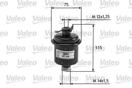Фільтр паливний HONDA/ROVER/TOYOTA Civic/400/Paseo "1,3-3,5 "88>> Valeo ="587208"
