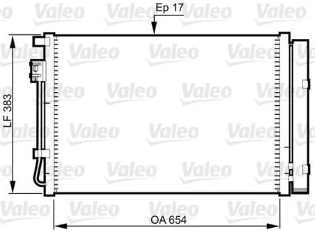 Радіатор кондиціонера ACCENT/RIO 1.2-1.6 10- Valeo 814362