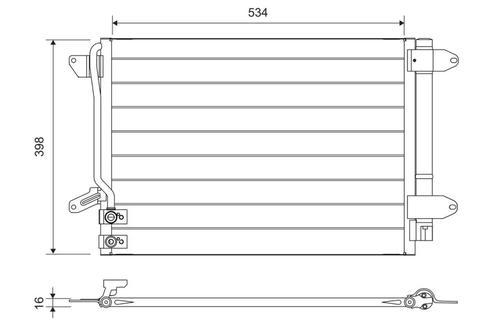 Радіатор кондиціонера BEETLE/JETTA 1.2-2.0 10-19 Valeo 822751 (фото 1)