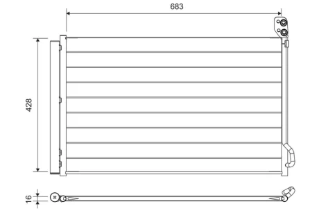 Радіатор кондиціонера MODEL X 15- Valeo 822756