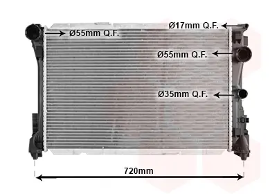 Радіатор охолодження MB E-class (W212) 2.2 CDi (OM651) 09- Van Wezel 30002693 (фото 1)