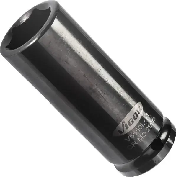 Головка торцева ударна 1/2" 21 мм Long 82 мм VIGOR V5550L-21 (фото 1)