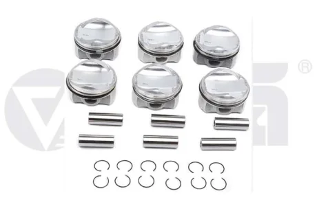 Поршень з поршневим кільцем (6 шт.) Audi A4, A5, A6, A7, A8, Q5, Q7, VW Touareg 3.0 (10-) VIKA Vika 11071698201