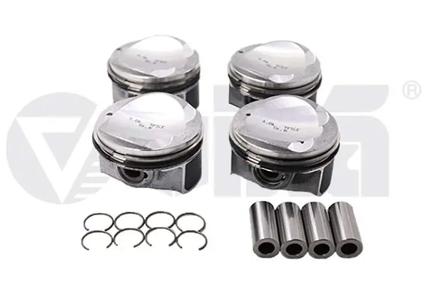 Комплект поршнів з кільцями та пальцями (4шт) Audi A3, A5,A7/Seat Leon 1.8 (13-) VIKA Vika 11071702101 (фото 1)