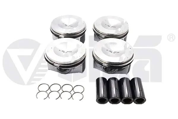 Комплект поршнів з кільцями та пальцями (4шт) Audi A3, TT/VW Golf VII/Skoda Octavia 2.0 (13-) VIKA Vika 11071702501 (фото 1)