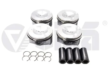 Комплект поршней с кольцами и пальцами (4шт) Audi A3, TT/VW Golf VII/Skoda Octavia 2.0 (13-) VIKA Vika 11071702501