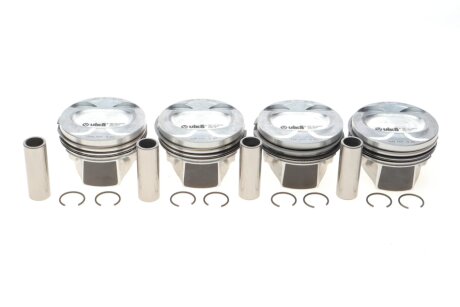 Комплект поршнів (з пальцями і стопорними кільцями) (4шт) Skoda Fabia II/VW Golf, Jetta 1.4 TSI (76,5мм) Vika 11071702901