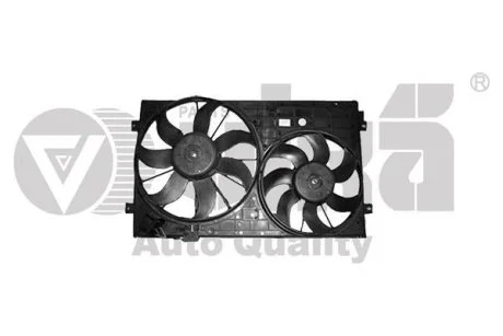 Дифузор вентилятора з двома вентиляторами 200W+150W із блоком управління VW Touran (03-10)/Audi A3 (03-12) vika Vika 91210547801