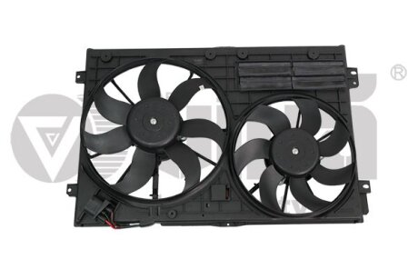 Вентилятор радіатора у зборі з блоком управління, із заслінкою Audi A3/VW Touran (03-13) Vika 91210547901