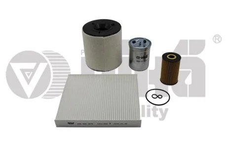 Комплект фильтров (4шт) Skoda Fabia (11-15)/VW Polo (10-12)/Seat Ibiza (09-11)/Audi A1 (11-14) 1.6,2.0 бенз/диз VIKA Vika K11783601