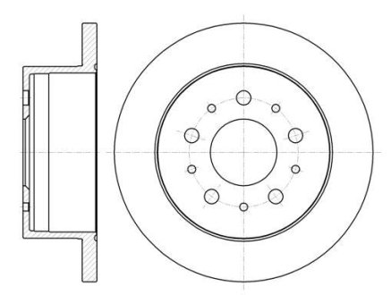 Диск тормозной задний (кратно 2) (Remsa) PSA Boxer Jumper, Fiat Ducato 06> 11> (D61055.00) WOKING D6105500