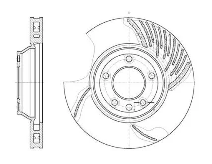 Диск тормозной передний левый (пр-во Remsa) Porsche Cayenne I II (D6769.10) WOKING D676910