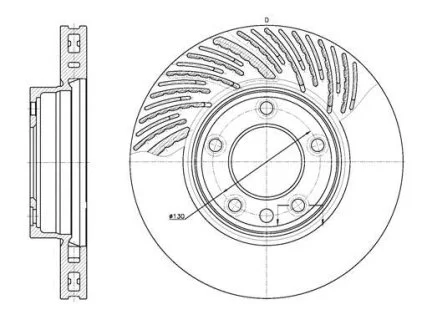 Диск тормозной передний левый (пр-во Remsa) Porsche Cayenne I / VW Touareg I II (D6773.10) WOKING D677310