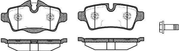 Колодки гальмівний диск. задн. (пр-во Remsa) Mini Cooper, One, Clubman 08> (P12443.00) WOKING P1244300 (фото 1)