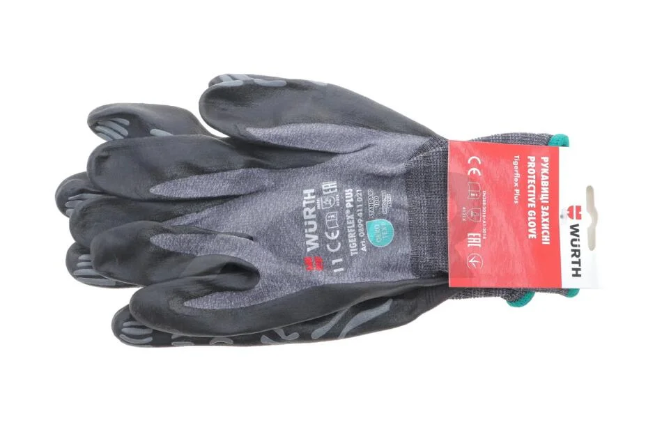Рукавиці захисні TIGERFLEX PLUS, нейлон, покриття нітрил, пара, р.11 {арт. } WURTH 0899411021 (фото 1)