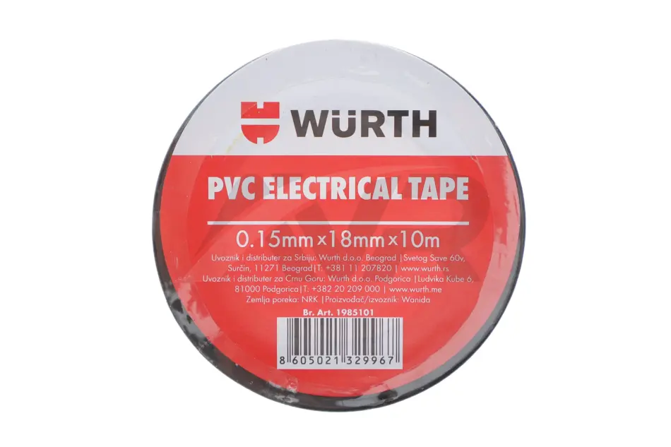 Ізоляційна стрічка PVC, чорна, 18мм/10м {арт. 1985 WURTH 1985101 (фото 1)