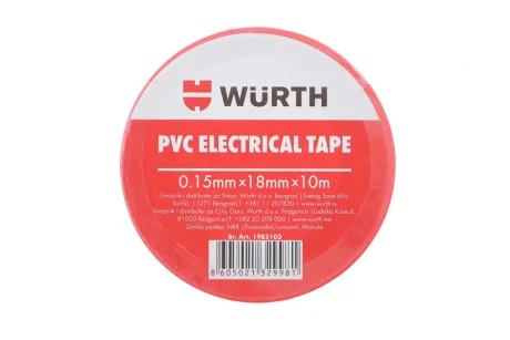 Ізоляційна стрічка PVC, червона, 18мм/10м {арт. } WURTH 1985103