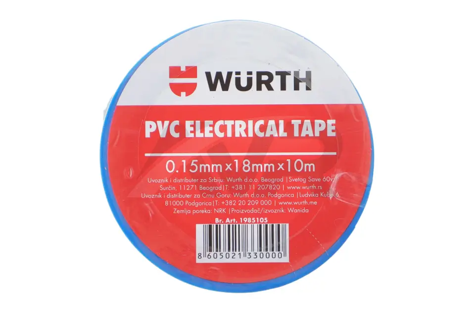 Изоляционная лента PVC, синяя, 18мм/10м {арт. 19851 WURTH 1985105 (фото 1)