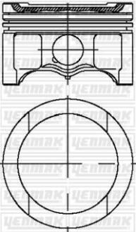 Поршень с кольцами і пальцем (размер отв. 81.01/STD) Caddy 1.6 Golf V/VI 1.6 (4ц.) (BFQ) бензин YENMAK 3104316000