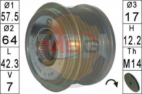 Шкiв генератора ZEN ZN5609