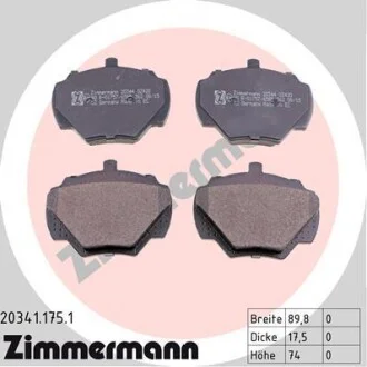 Колодки тормозные дисковые, к-кт ZIMMERMANN 203411751