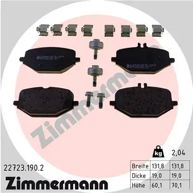 Колодки тормозные дисковые (комплект 4 шт.) ZIMMERMANN 22723.190.2 (фото 1)
