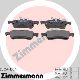 Колодки гальмівні дискові (комплект 4 шт) ZIMMERMANN 25054.150.1