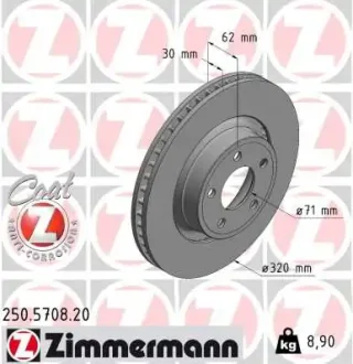 Диск гальмівний ZIMMERMANN 250.5708.20