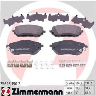 Колодки тормозные дисковые ZIMMERMANN 25698.190.2
