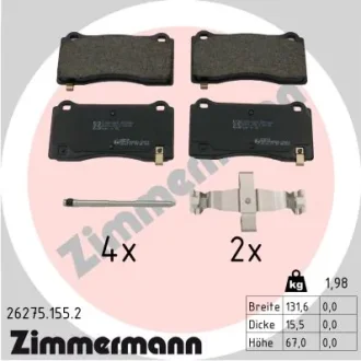 Колодки тормозные дисковые (комплект 4 шт.) ZIMMERMANN 26275.155.2