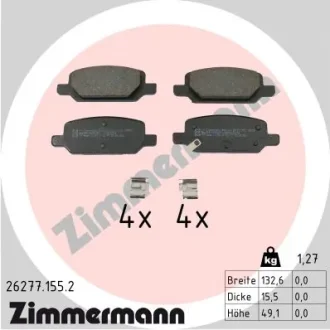 Колодки тормозные дисковые, к-кт ZIMMERMANN 262771552