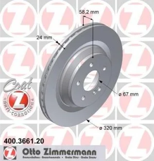 Диск тормозной ZIMMERMANN 400.3661.20